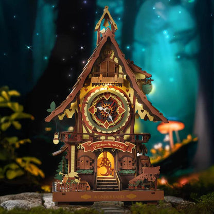 DIY Puuzzle™ | Woodland Cuckoo Clock 3D Wooden Puzzle Kit with LED Lights - DIY Puuzzle