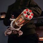 Rotating barrel wooden puzzle gun kit 3D assembly model with 6-barrel firing mechanism by DIY Puuzzle