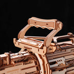 Rotating barrel wooden puzzle gun kit 3D assembly model with 6-barrel firing mechanism by DIY Puuzzle