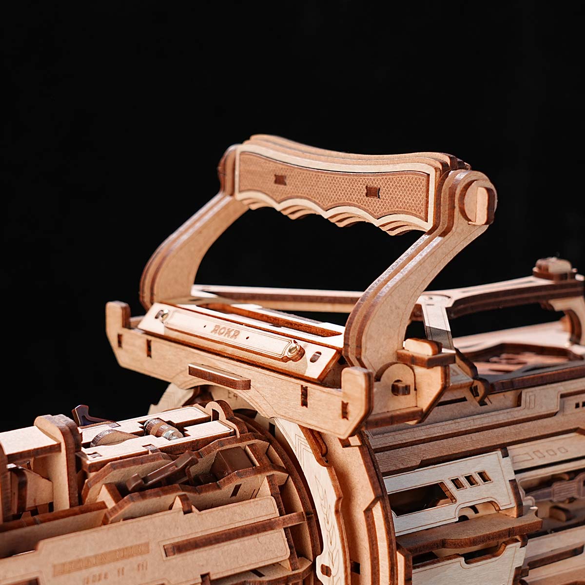 Rotating barrel wooden puzzle gun kit 3D assembly model with 6-barrel firing mechanism by DIY Puuzzle