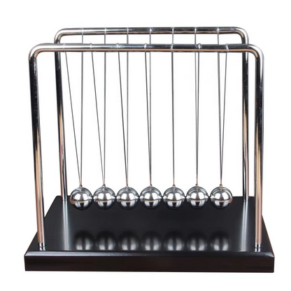 Newton's Cradle physics pendulum desk toy with steel balls demonstrating momentum and energy laws