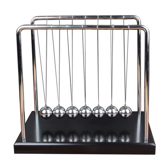 Newton's Cradle physics pendulum desk toy with steel balls demonstrating momentum and energy laws