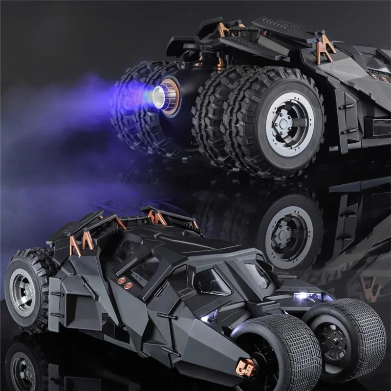 High-quality 1:18 scale Batmobile replica model with authentic movie details, LED lighting, and interactive features for collectors