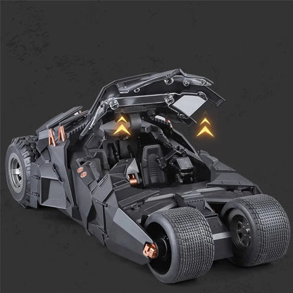 High-quality 1:18 scale Batmobile replica model with authentic movie details, LED lighting, and interactive features for collectors
