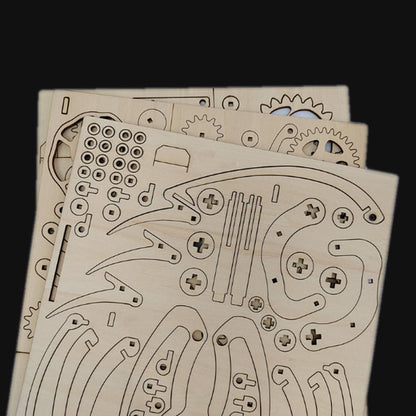 Wooden laser-cut mechanical model kit with gears and other components DIY Puuzzle | Kinetic Hummingbird Sculpture - 3D Wooden Mechanical Puzzle Kit