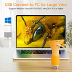 USB rechargeable microscope connecting to Windows and Mac for a big screen view of tiny specimens, Yellow