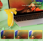 Handheld USB microscope with 8 adjustable LED lights and a PC view for detailed magnified inspection, Yellow