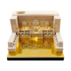 3D paper sculpture note pad forming an Earth globe as pages tear away, a touch LED desk accessory and calendar planner