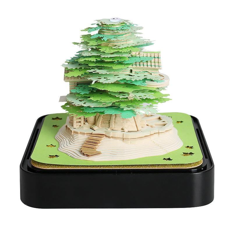 Note paper memo pad building a Carousel paper sculpture as sheets tear off, a bright LED desk accessory and daily calendar