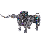 3D metal mechanical bull kit built from 1087 stainless steel pieces, an articulated animal model and desk sculpture for adults Silver