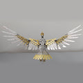 3D metal mechanical eagle model kit with wide spread wings, a gold and steel bird sculpture for a steampunk desk Gold Eagle