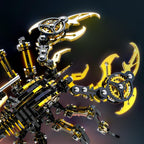 Claws and pincers of the mechanical scorpion model kit, laser-cut metal parts that fit together without glue or extra tools