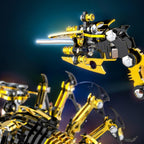 Golden Black scorpion tail and stinger segments, precision-cut steel parts of the posable mechanical model kit for adults