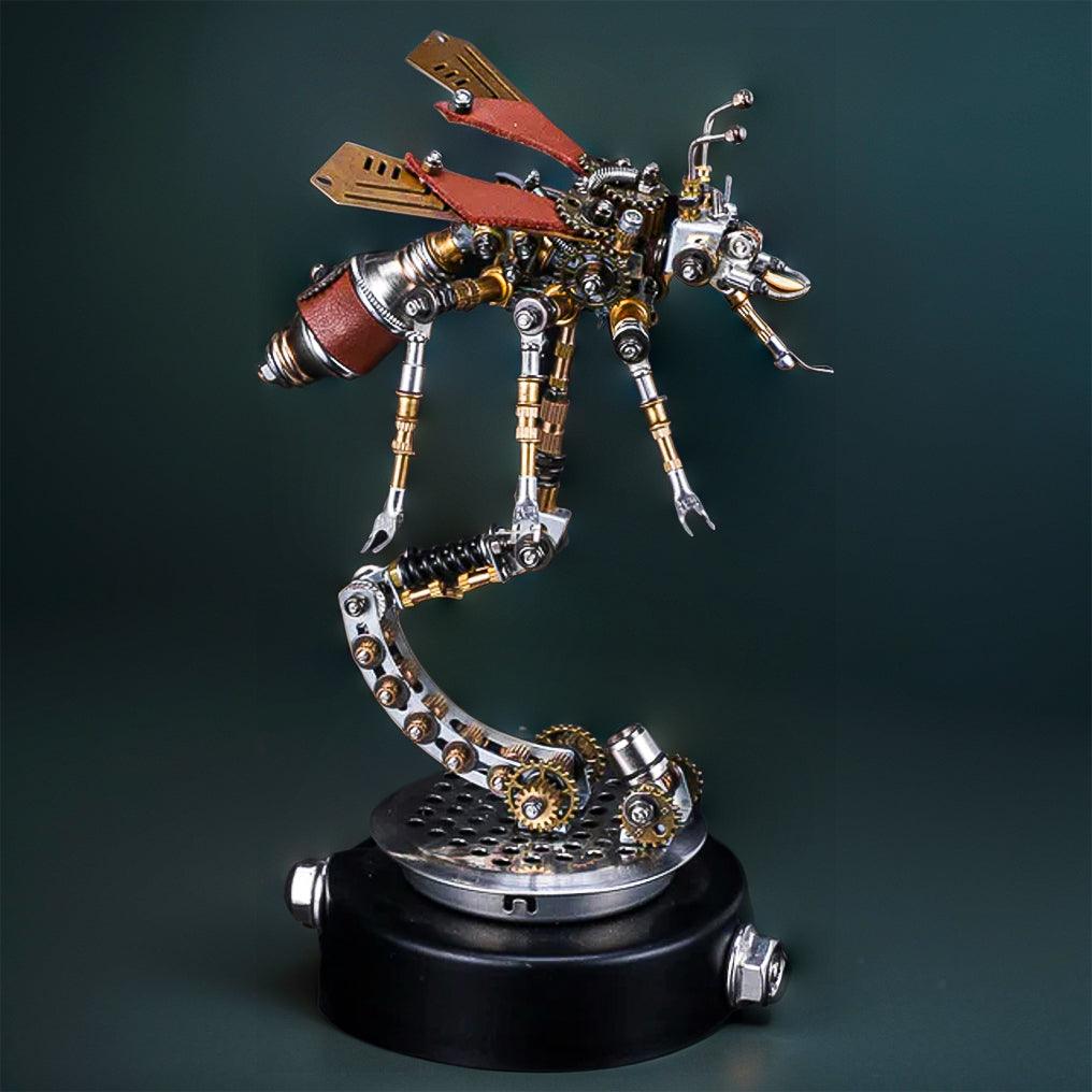 Mechanical metal insect puzzle with movable joints on a display stand, a laser cut stainless steel model for adults Termine With Holder