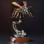 Steampunk metal termite sculpture with gears and rivets, a collectible mechanical model and gift for adult builders Termine With Holder
