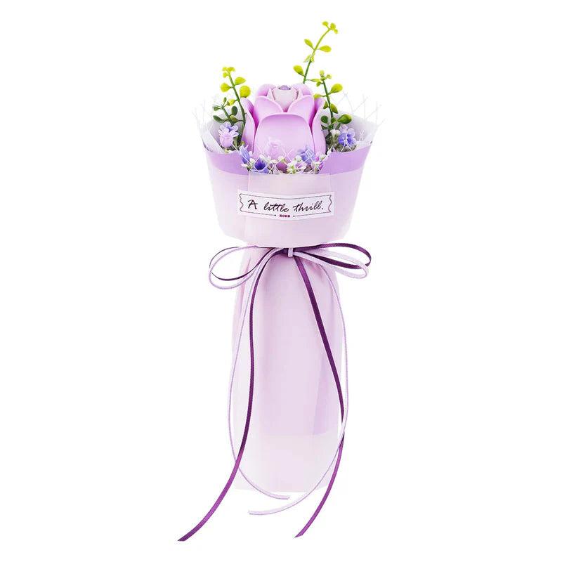 Purple rose 3D wooden flower puzzle kit, a laser-cut everlasting bloom for desk decor and romantic floral gifts AF022 AF023
