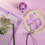 Laser-cut purple rose flower puzzle pieces ready to assemble, a relaxing wooden model kit and desk decor for adults AF022