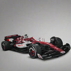 Alfa Romeo C42 Formula 1 race car block model with driver figure and ORLEN livery for desk display, 1:8 with 1868 pcs
