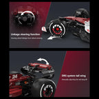Alfa Romeo C42 building blocks with linkage steering and an adjustable DRS tail wing, the 1:8 with 1868 pcs build