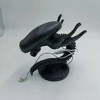 Alien guardian resin lamp stand and decorative figurine, a sci-fi accent light for a nightstand, console, or office desk Dark Grey