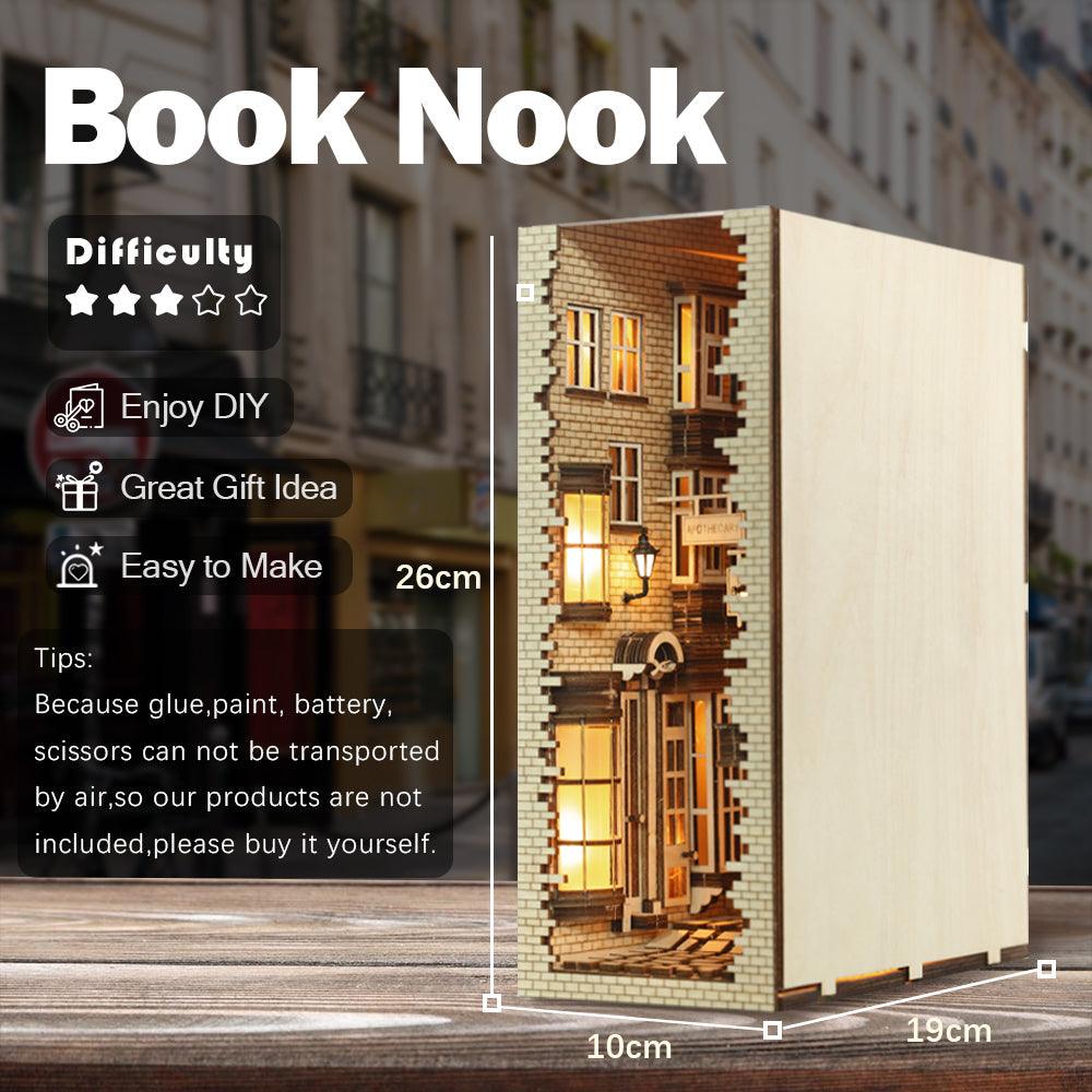 Ancient street book nook kit building a 19 x 10 x 26 cm lamplit alley diorama for teens and adult builders