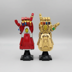 marvel avengers gauntlet brick model display set lego compatible collector -- infinity Gauntlet - Gold, Nano Gauntlet - Red