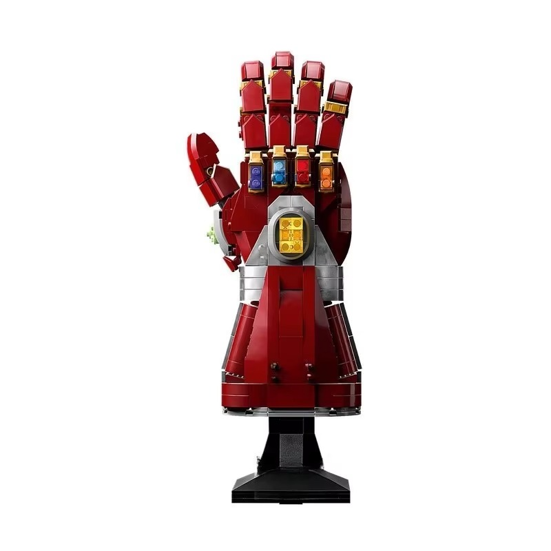 iron man nano gauntlet brick model marvel avengers display six stones lego compatible birthday gift kit -- Nano Gauntlet - Red