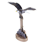 American bald eagle 3D metal model kit with motorized flapping wings, a kinetic desk sculpture for patriotic decor