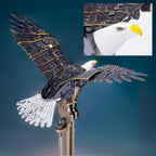 Bald eagle metal model kit with 240 plus aluminum alloy pieces that build a kinetic sculpture for adult hobbyists