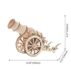 Wooden catapult model kit standing 320 mm long, a rubber band powered siege engine and mechanical engineering desk display