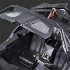 1:18 Batman diecast car with movie accurate shape and working lights for a home office shelf or Batcave display 1995 2 Tail version.