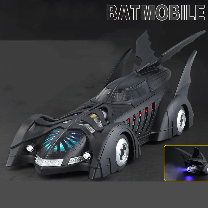Scale Batman Batmobile diecast with opening cockpit and authentic movie look for collectors and comic film fans 2008 Black version.