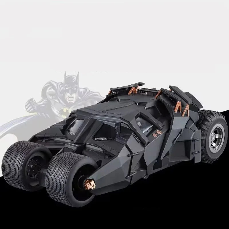 Gotham Batmobile diecast model with alloy chassis and interactive light and sound for movie fans building a lineup 2008 Black version.