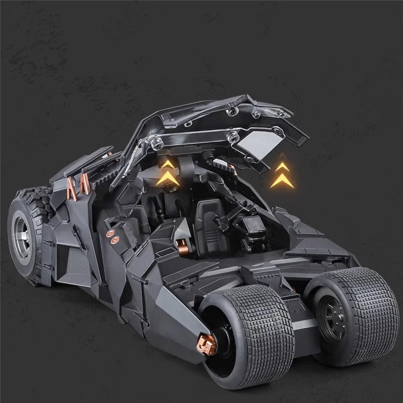 Movie replica Batmobile model in diecast metal with 360 degree steering and LED lighting for display collectors 1995 2 Tail version.