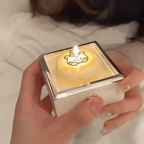 Teddy bear ring box with a clear top window, a cute keepsake jewelry holder for engagement and wedding rings
