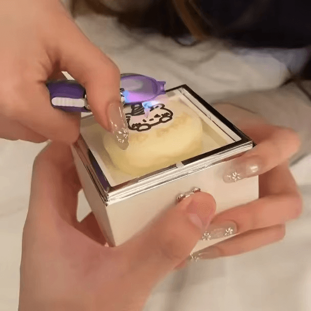 Bear candle ring box with a built in LED, a lit jewelry holder and romantic keepsake for anniversaries at home