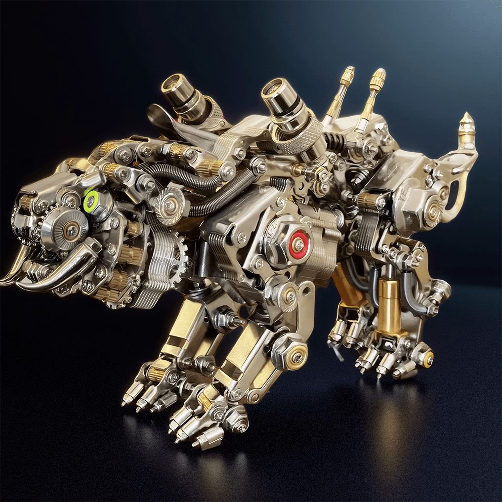 Metal tiger model kit styled as desk decor and a shelf display, a 3D stainless steel puzzle gift for animal lovers Original Version
