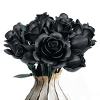 Building block rose bouquet in phantom black, an illuminated forever-flower decor piece and gift for her, 3 rose and 12 rose sizes