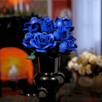 Twelve blue roses on bendable stems you adjust from 7 to 15 inches to arrange a lasting centerpiece for any vase