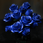 Everlasting blue rose bouquet as an anniversary and Valentine gift, artificial flowers that last without any water