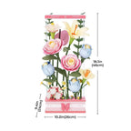 Tall eight flower building block bouquet on a lit base, a USB powered flower puzzle for a desk shelf or console display