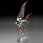 Red translucent finned angelfish metal sculpture for home office desk decor, an intermediate 500 piece model building kit. Red