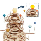 Educational wooden orrery with orbiting planets and gears, a STEM solar system desk model for astronomy enthusiasts Deluxe Wooden Orbital Precision Wooden Classic