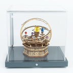 Hand-crank wooden orrery solar system model shown under a display case, a kinetic astronomy gift for teens and adults Deluxe Wooden Orbital Precision Wooden Classic