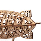 Hands-on steampunk model build assembling gears and propellers, a mechanical project for adult puzzle enthusiasts