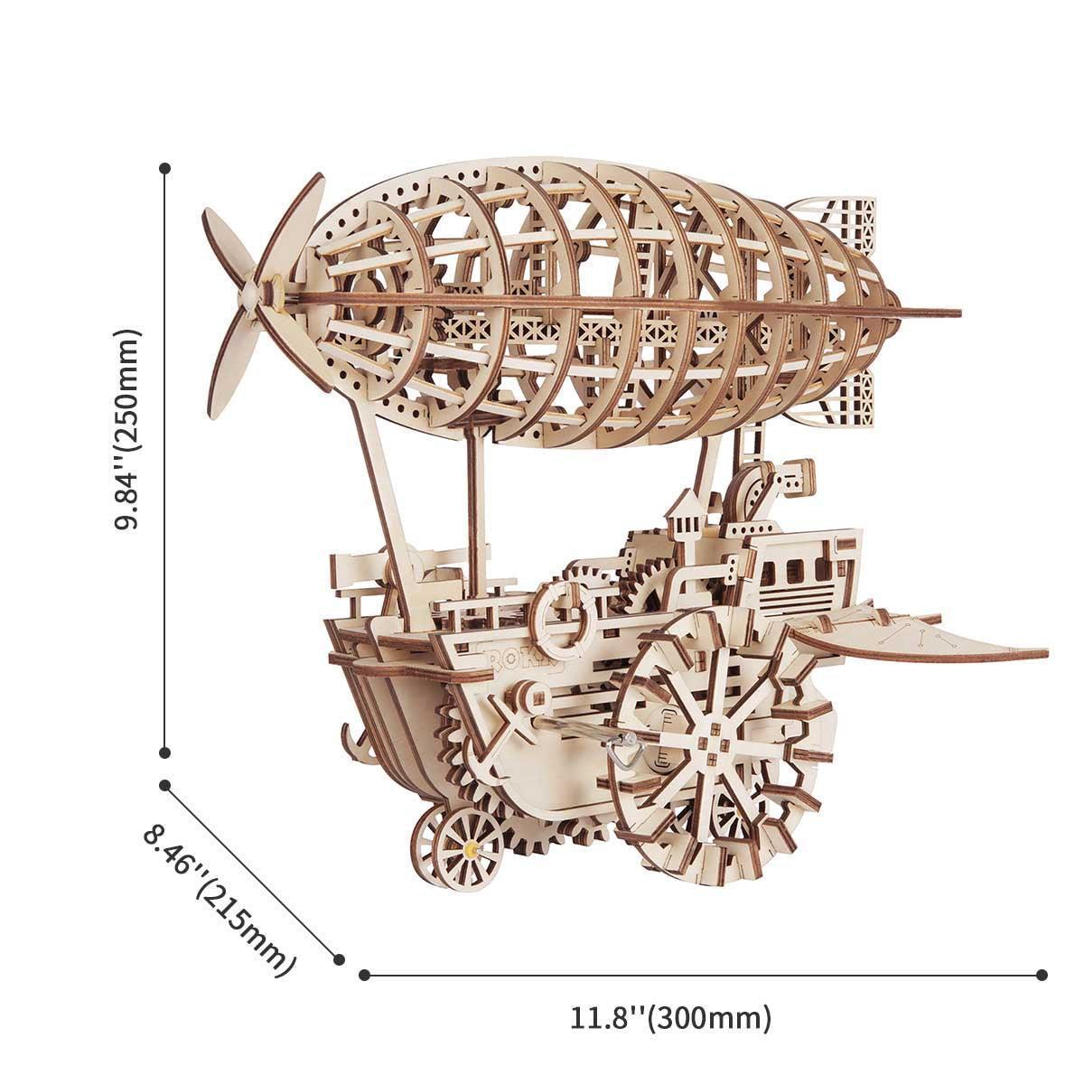 Steampunk airship display piece and home decor centerpiece, a birthday or holiday gift for steampunk fans