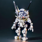 Illuminated cosmic guardian astronaut rabbit with its display stand, a 3D stainless steel model kit and STEM gift With Base
