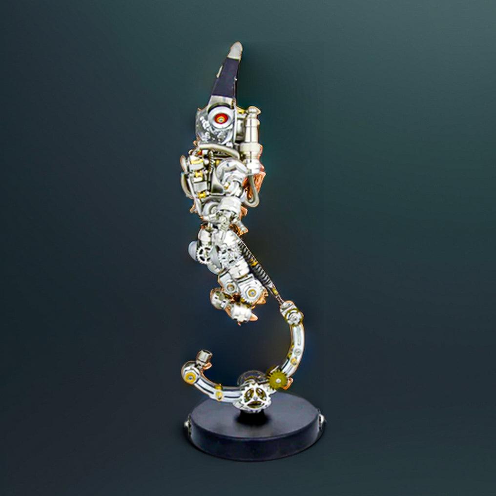 Aerospace themed metal rabbit with high grade alloy parts, a 500 piece cyberpunk build for hobbyists and collectors Without Base