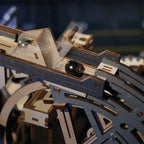 3D wooden mechanical kit that guides steel balls through five tracks and six diversion routes for collectors Marble Spaceport Combination Set