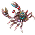 Cybernetic crab 3D metal model kit in a red transparent shell, a poseable stainless steel mechanical crab for adult desk decor Red